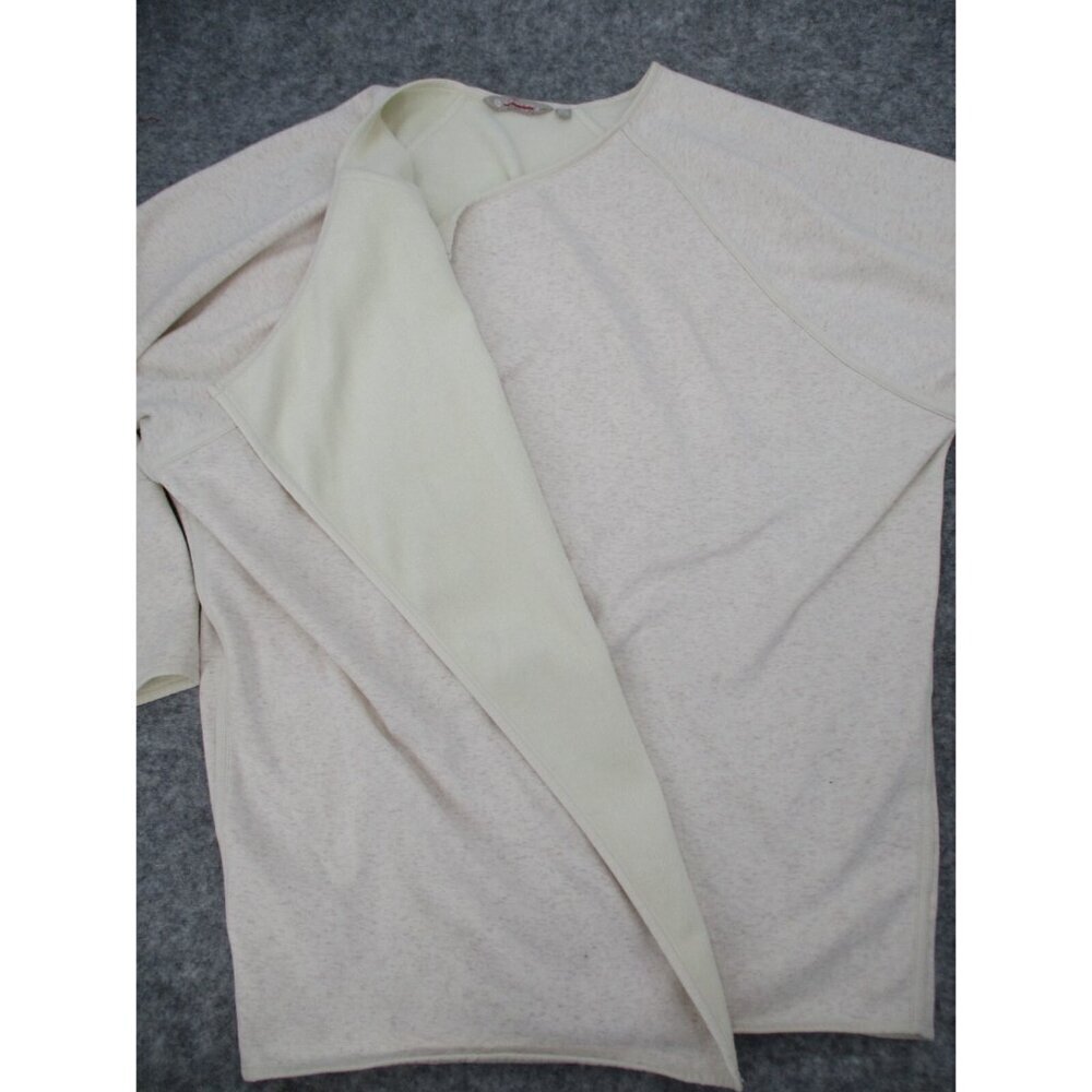 Athleta Womens Sweater XL Oversized Fleece Lined Oatmeal Heather Cardigan Knit - Picture 9 of 16